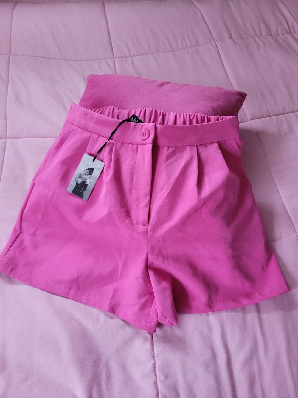 Sincerely Jules Hot Pink High-Waist Pleated Shorts